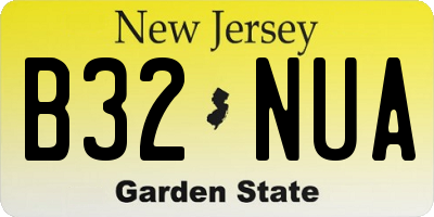 NJ license plate B32NUA