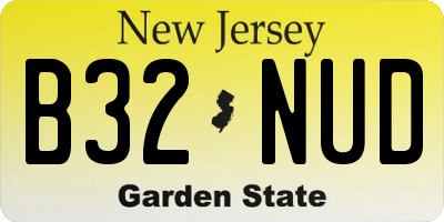 NJ license plate B32NUD