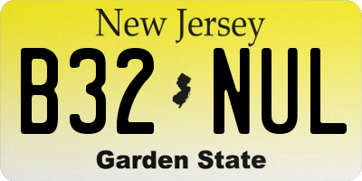 NJ license plate B32NUL