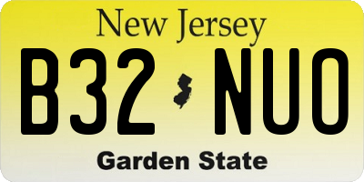 NJ license plate B32NUO