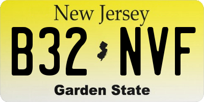 NJ license plate B32NVF