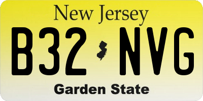 NJ license plate B32NVG