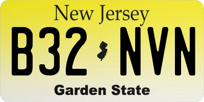 NJ license plate B32NVN