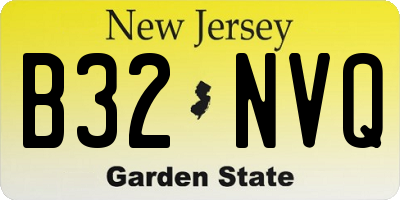 NJ license plate B32NVQ