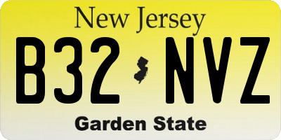 NJ license plate B32NVZ