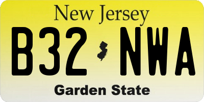 NJ license plate B32NWA