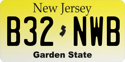 NJ license plate B32NWB
