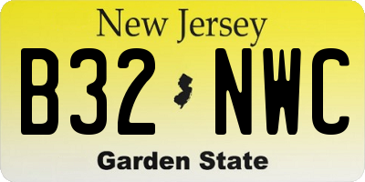 NJ license plate B32NWC