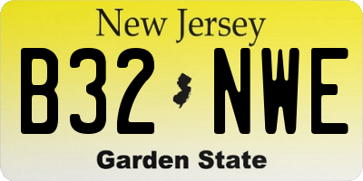NJ license plate B32NWE