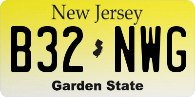 NJ license plate B32NWG