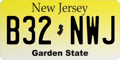 NJ license plate B32NWJ