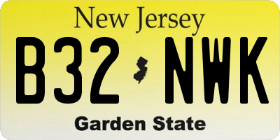 NJ license plate B32NWK