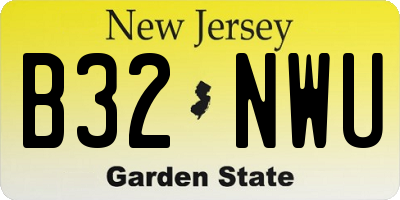 NJ license plate B32NWU