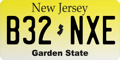 NJ license plate B32NXE