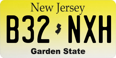 NJ license plate B32NXH