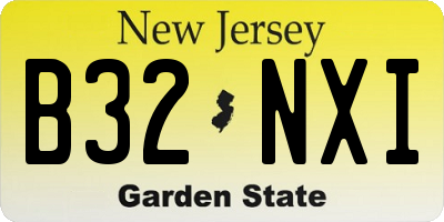 NJ license plate B32NXI