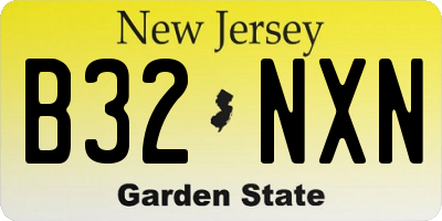 NJ license plate B32NXN