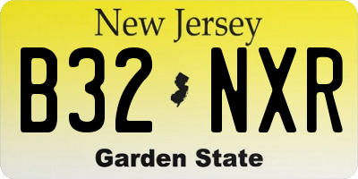 NJ license plate B32NXR