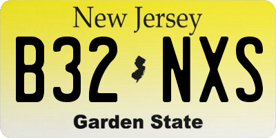 NJ license plate B32NXS