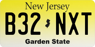 NJ license plate B32NXT