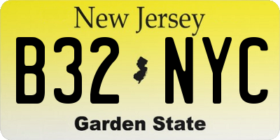 NJ license plate B32NYC