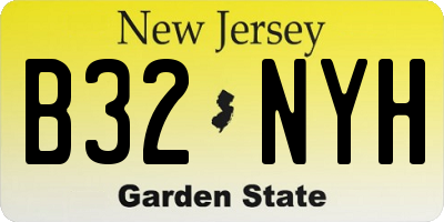 NJ license plate B32NYH