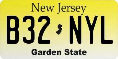 NJ license plate B32NYL