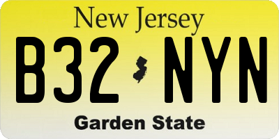 NJ license plate B32NYN