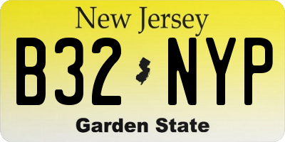 NJ license plate B32NYP
