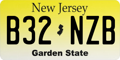 NJ license plate B32NZB