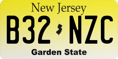 NJ license plate B32NZC