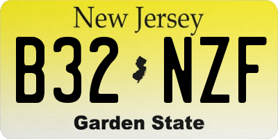 NJ license plate B32NZF