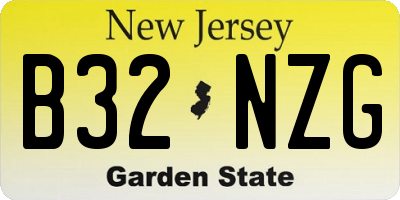 NJ license plate B32NZG