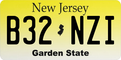 NJ license plate B32NZI