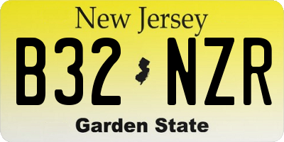 NJ license plate B32NZR