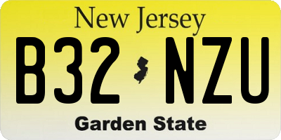 NJ license plate B32NZU