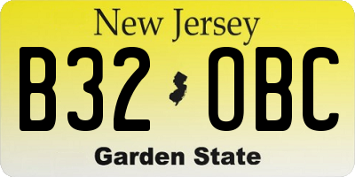 NJ license plate B32OBC