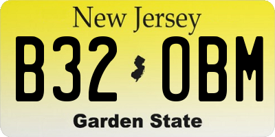 NJ license plate B32OBM