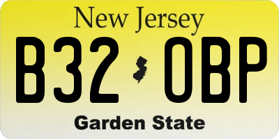 NJ license plate B32OBP