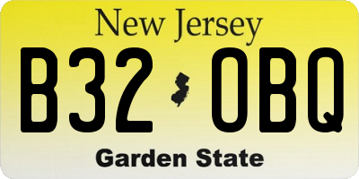 NJ license plate B32OBQ