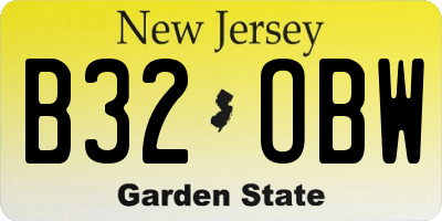 NJ license plate B32OBW