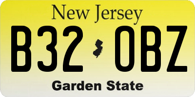 NJ license plate B32OBZ