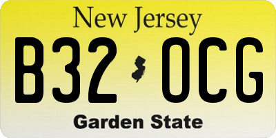 NJ license plate B32OCG