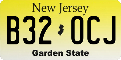 NJ license plate B32OCJ