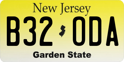 NJ license plate B32ODA