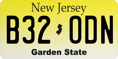 NJ license plate B32ODN
