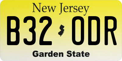 NJ license plate B32ODR