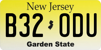 NJ license plate B32ODU