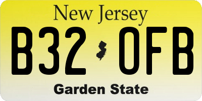 NJ license plate B32OFB