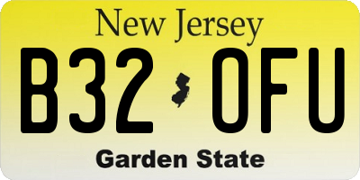 NJ license plate B32OFU